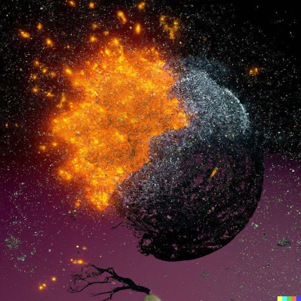 a representation of anxiety, particle explosion, digital art